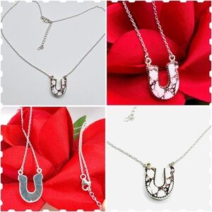 Stamped .925 Silver Native American Horseshoe Luck Pendent With Wild Horse Stone